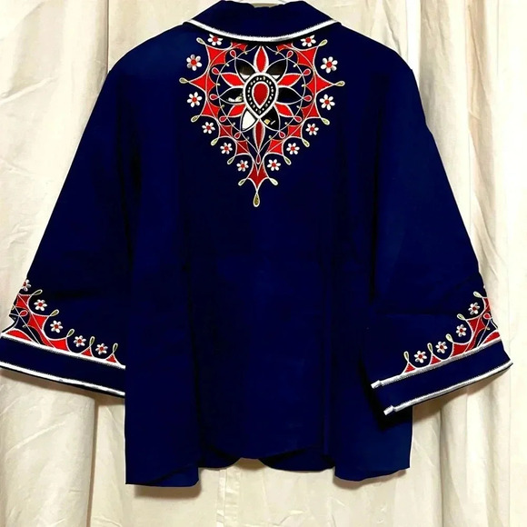 NWT Bob Mackie Wearable Art Royal Embroidered Jacket Womens Sz 1x Empress Style - Picture 6 of 11